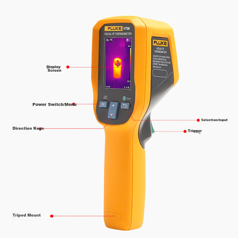 FLUKE VT06/CN Portable Infrared Thermal Imager, Visible Infrared Temperature Measurement Device, -20°C to 400°C Range