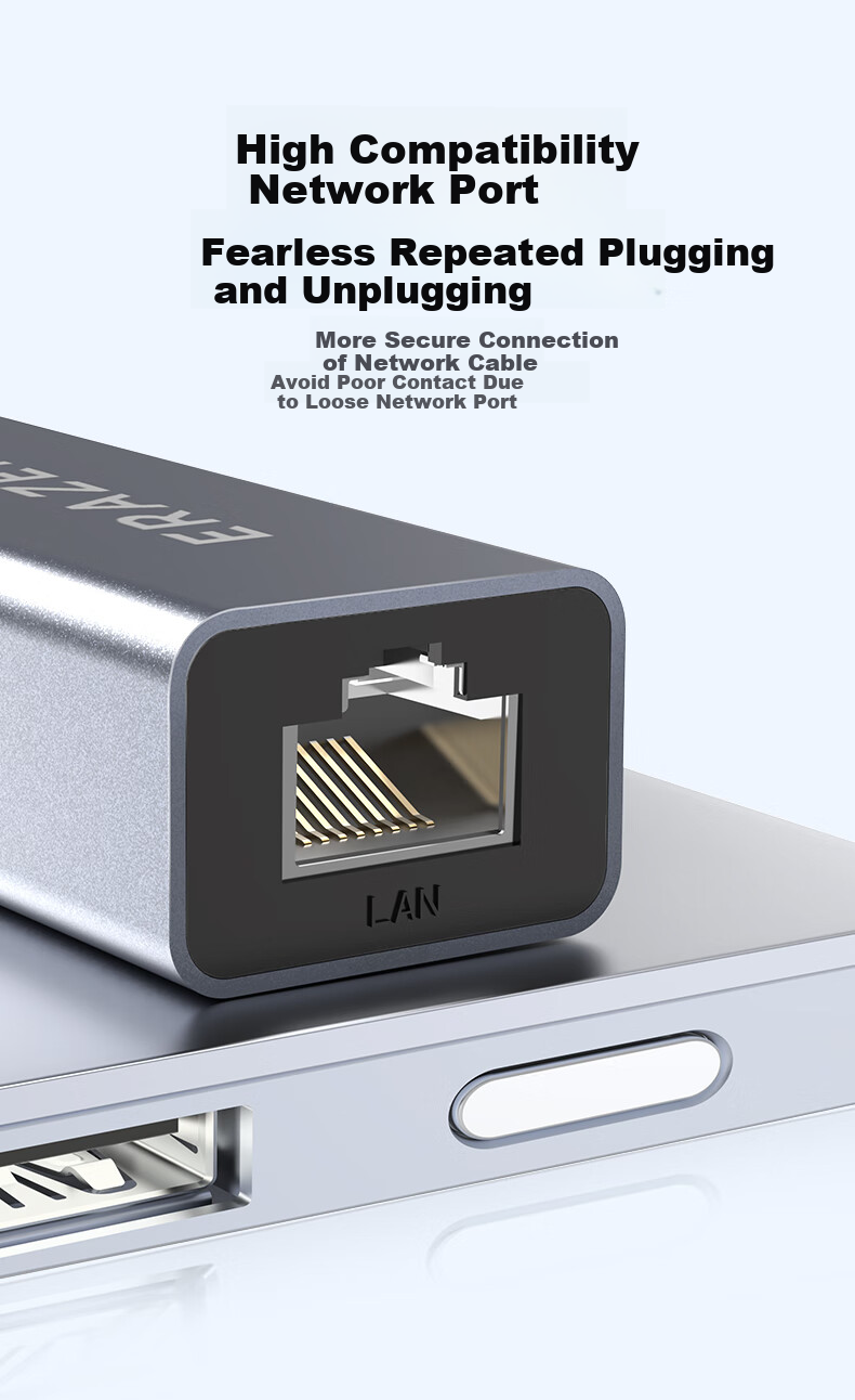 Lenovo Invests in Brand Yinengzhe Type-C to Gigabit Ethernet Port, USB-C to RJ45 Gigabit Wired Network Card Adapter, Laptop Converter Splitter 5
