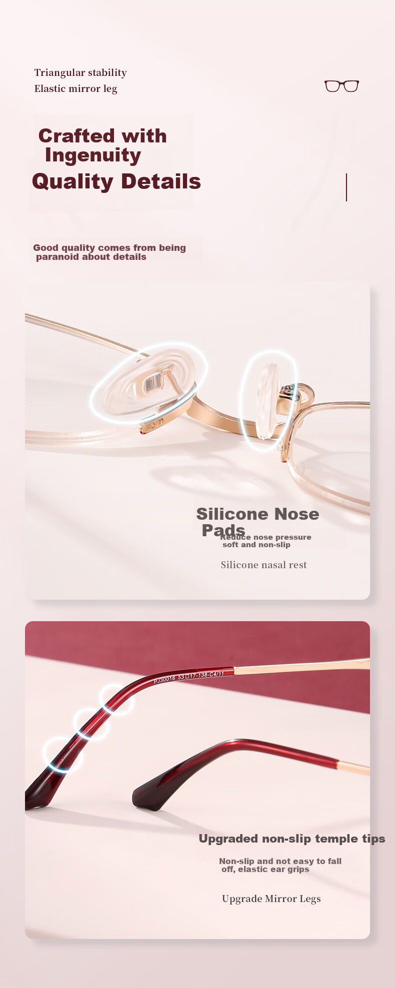 Pulais Reading Glasses for Women, Imported High-Definition Anti-Blue Light Presbyopic Glasses for Elderly, Model 30016, -1.00 Diopter 9