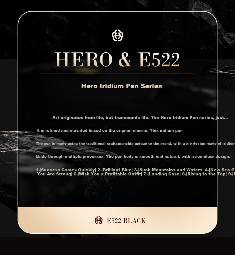 HERO Graduation Gift 3-in-1 Fountain Pen Signature Pen with Fine/Nib/Calligraphy Nib Graduation Student Birthday Gift for Men and Women E522 Moyun Elegant Collection Gift Box 2