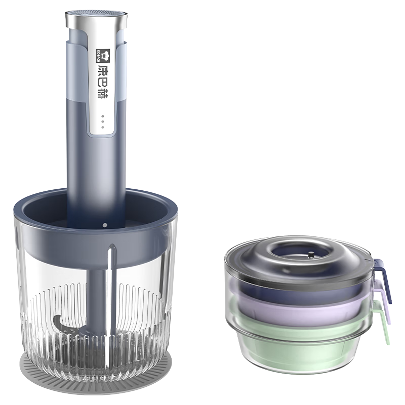 KOBACH Meat Grinder, Home Wireless Electric Multifunctional Seasoning Machine, Small Mixer, Mincer, Garlic Press, Baby Food Supplement Puree Maker, Food Processor, 1.5L