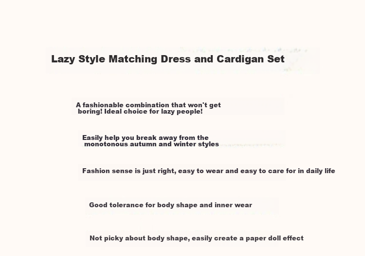 Dme [Gentle Girl] Spring And Autumn New Lazy One-Piece Outfit, A-Line Dress Knitted Cardigan Two-Piece Set, Women's Fashio 1