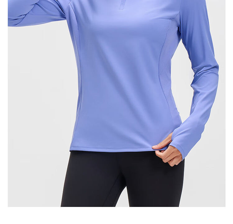 Xtep Men's Quick-Dry Long Sleeve Sports Shirt with Half-Zip, Breathable Fitness Running Outdoor Top 92