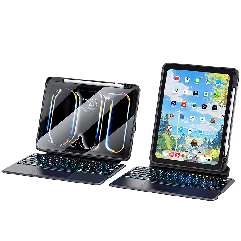 Smorss Compatible with 25 Apple IPad Air 7 Bluetooth Magic Keyboard [For 18-22 Pro 12.9 Air 6 13-Inch Universal] Protective Case [Horizontal And Vertical Magnetic Detachable]