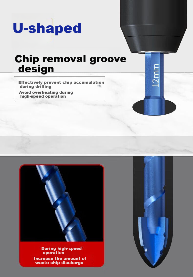 Yanran Upgraded Focused Drill Bit for Ceramic Tiles And Marble Boards, Specialized Hole Drilling with Hexagonal Shank [6mm], 5 Pieces 8