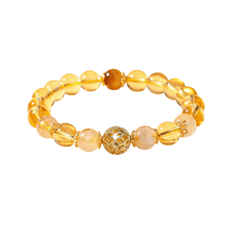 Emei Mountain Yellow Tower Quartz Crystal Bracelet for Women, Gift for Girlfriend, Wife, Zodiac Year Wealth and Luck Charm, Mother's Day Present