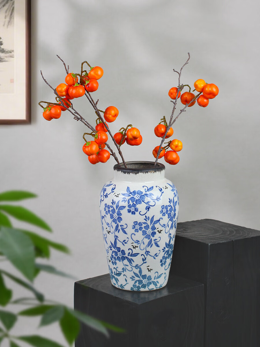 Qiju Yaji Artificial Small Pumpkin and Persimmon Fruit Decorations Festive Orange Red Set of 3 20405 1