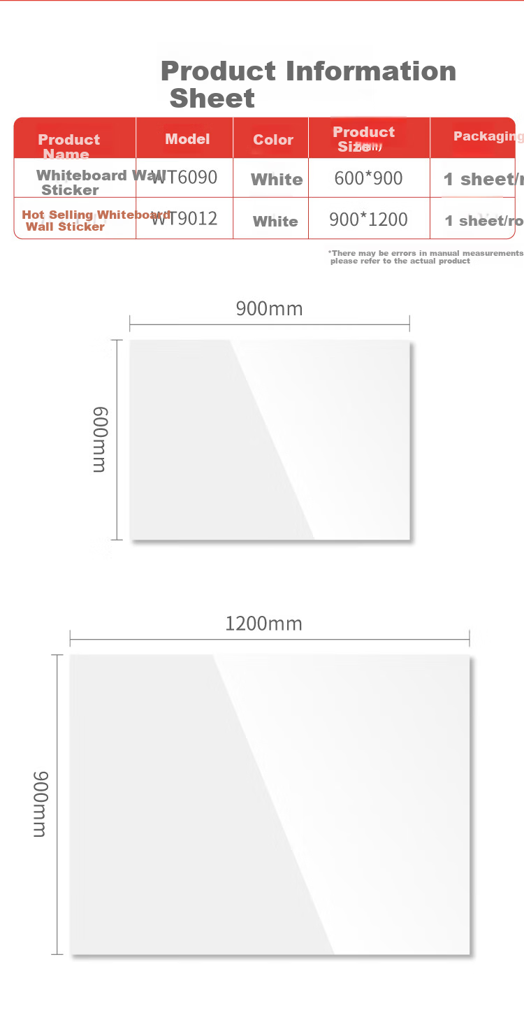JONEVEE 90*60cm Soft Whiteboard Wall Sticker, Removable without Damaging Walls, for Teaching And Home Use, Magnetic Writing, Note-Taking, Children's Easy-To Doodle Drawing, Wall Paper, WT6090 8