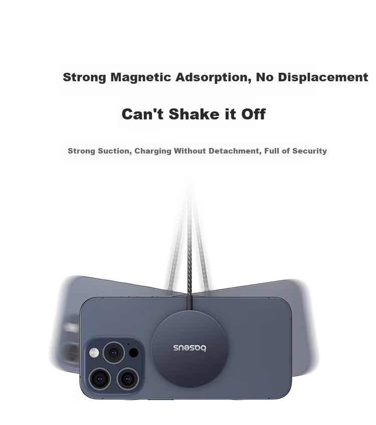 BASEUS Apple Wireless Charger, Supports MagSafe Magnetic Fast Charging, Qi2 Certified 15W Fast Charging for IPhone 18/17/16/15/14/13 Pro Max/PLUS Earphones 5