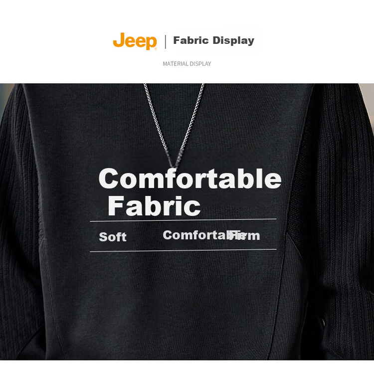 JEEP Men's Color Block Sweatshirt, Loose Fit T-Shirt Undershirt for Spring And Autumn, Casual Heavyweight Menswear, Apricot Color Block, 2XL 2