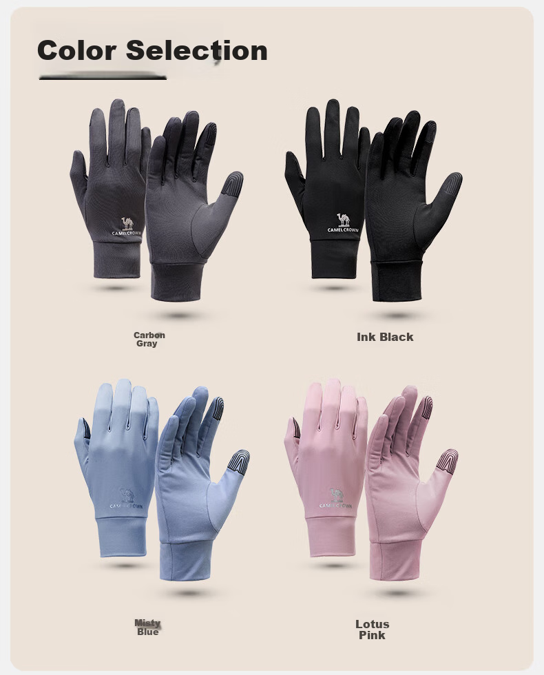 CAMEL Outdoor Hiking Touchscreen Gloves, Winter Cycling Cold-Proof Warm Sports Windproof Gloves, A1W3GZ103, Ink Black, Size S 5