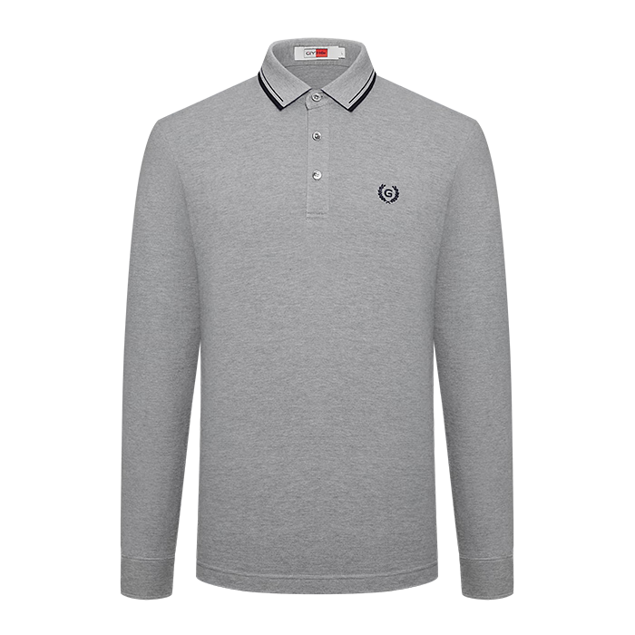 Goldlion GY Men's Long Sleeve Polo Shirt Autumn Winter Collar Innerwear TLF0052-NH112 Dark Gray XL