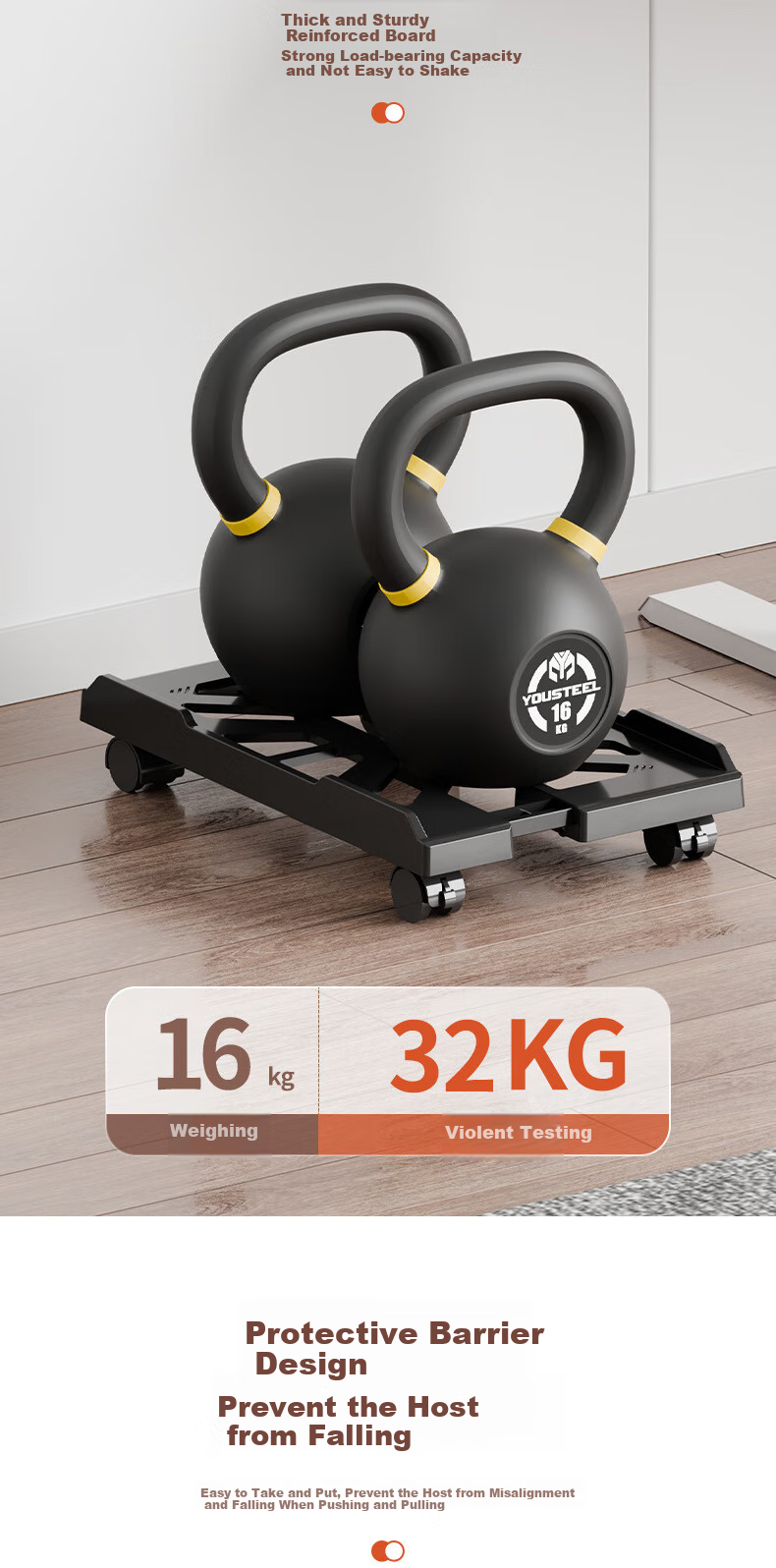 Jingjiayi Extendable Desktop Computer Stand, Movable Chassis Tray, Computer Storage Rack, Mobile Base for Workstatio 6