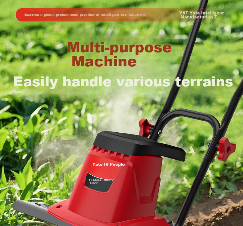 YAT Plug-In Small Mini-Tiller, 4-Blade Garden Cultivator for Home Use, Electric Soil Loosening Machine for Gardens And Orchards 5