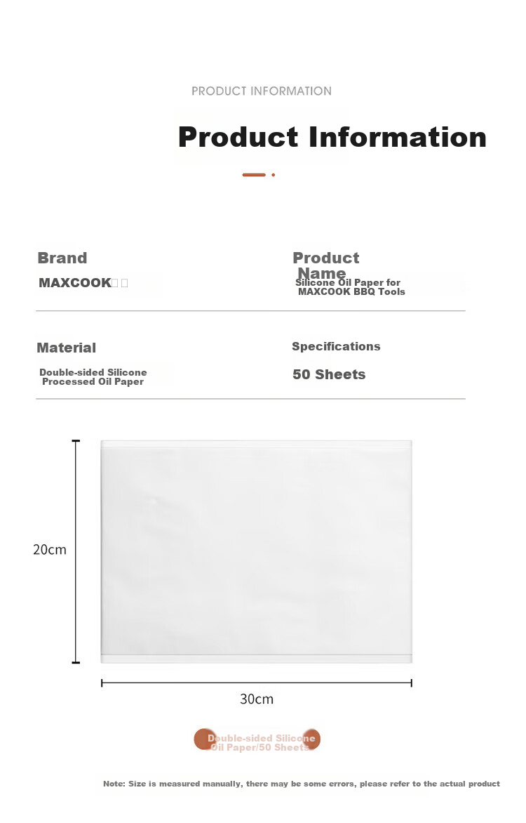 Maxcook Silicone Paper for Air Fryer, Barbecue Baking Paper, Steamer Paper, Baking Tray Paper, 25cm, 50 Sheets MCPJ4481 1