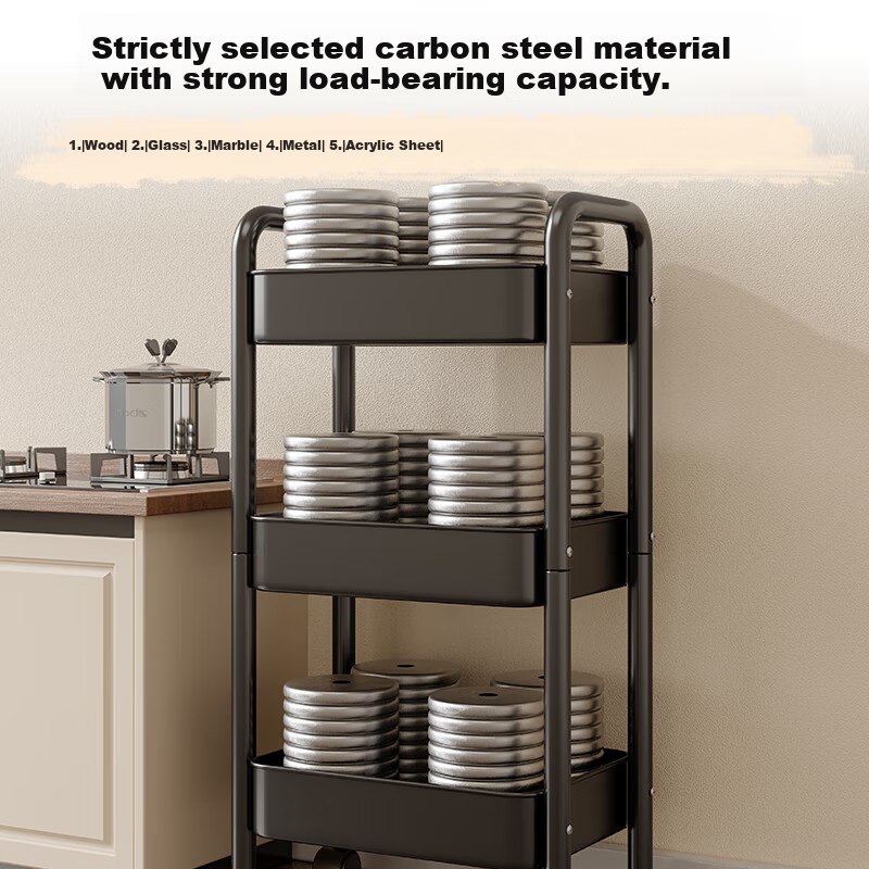 Shanshanmuyi Movable Floor Storage Rack with Wheels, Picture Book Storage Cabinet, Dormitory Bookshelf, Kitchen Snack Rack, Vegetable Basket