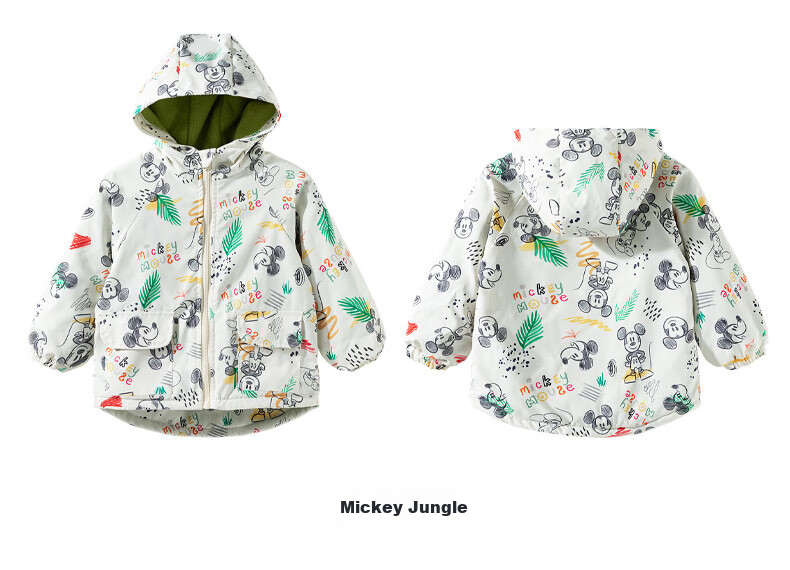 Disney Spring Autumn Kids Graffiti Minnie Hooded Jacket Comfortable Warm Windproof Coat Graffiti 110 24