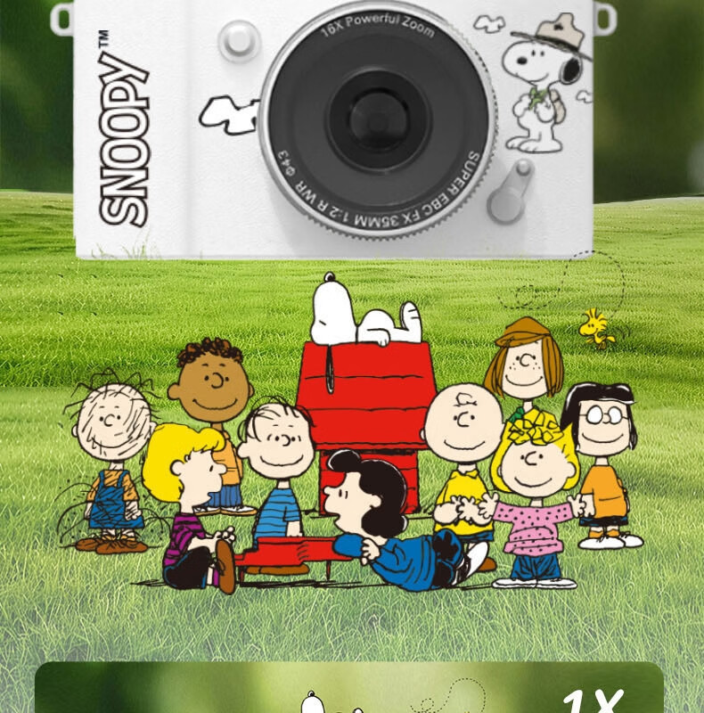 Black Cat Diary Snoopy SN15 Collaboration HD Digital Camera CCD Flip Rotating Retro Student Campus Mini Camera Entry-Level Cute Kids Card Camera Instant Gift 2