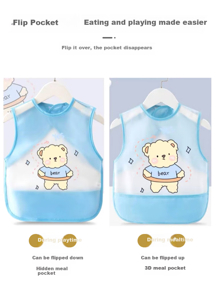 9I9 Baby Eating Smock Sleeveless Summer Bib Waterproof Stain-Proof Splash-Proof Painting Clothes 2-Pack A459 2