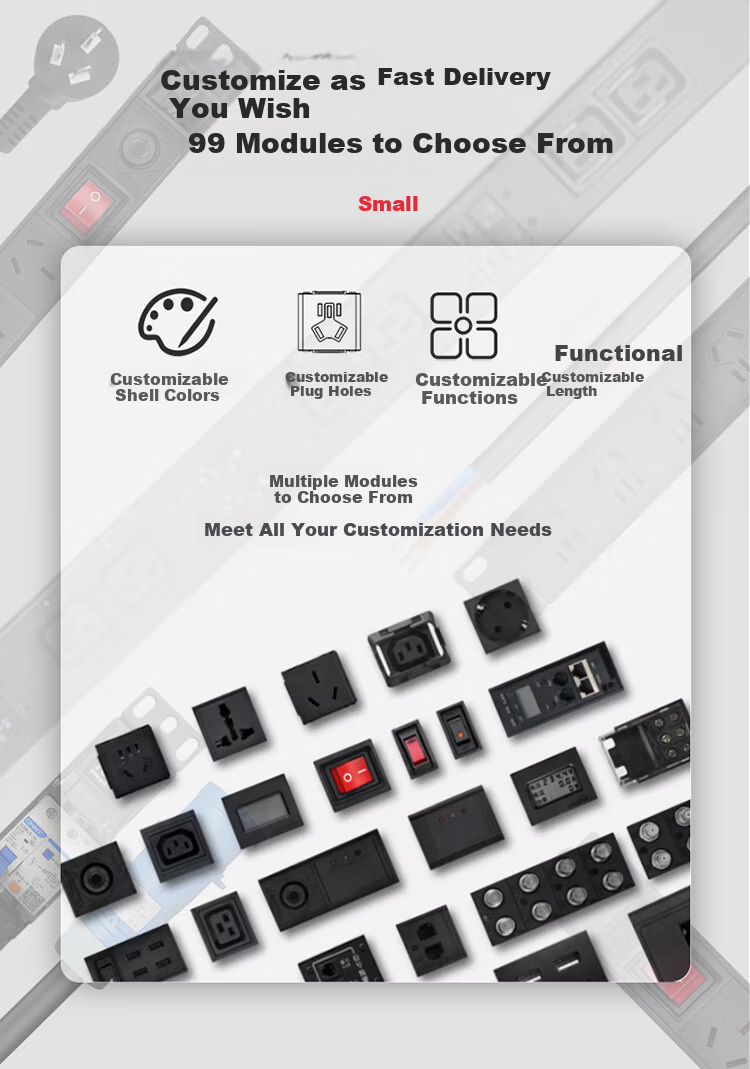TOWE PDU Cabinet Socket, 3 Meters, 10A Distribution Power Strip Socket/power Board, Single Switch, Single Control, 6 Outlets, National Standard 15