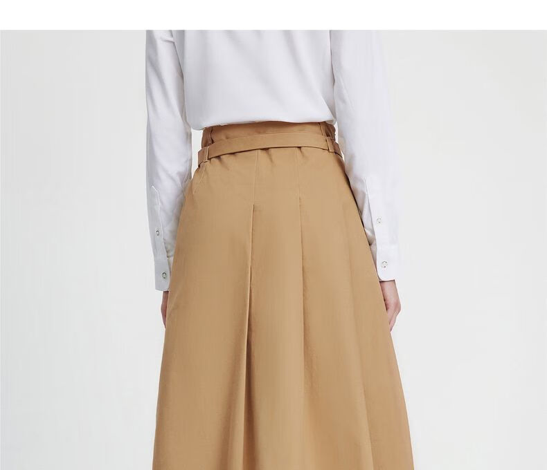 Navikail Italian Small Sailboat Women's 2025 New Belted A-Line Midi Skirt Commuter 2332875507 23