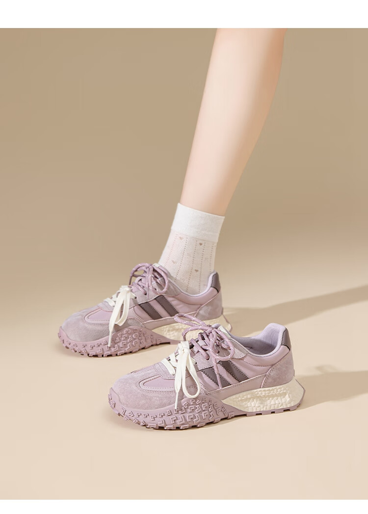 ZHR Women's Summer Mesh Breathable Casual Shoes Lightweight Versatile KS129E Taro Purple Size 37 18