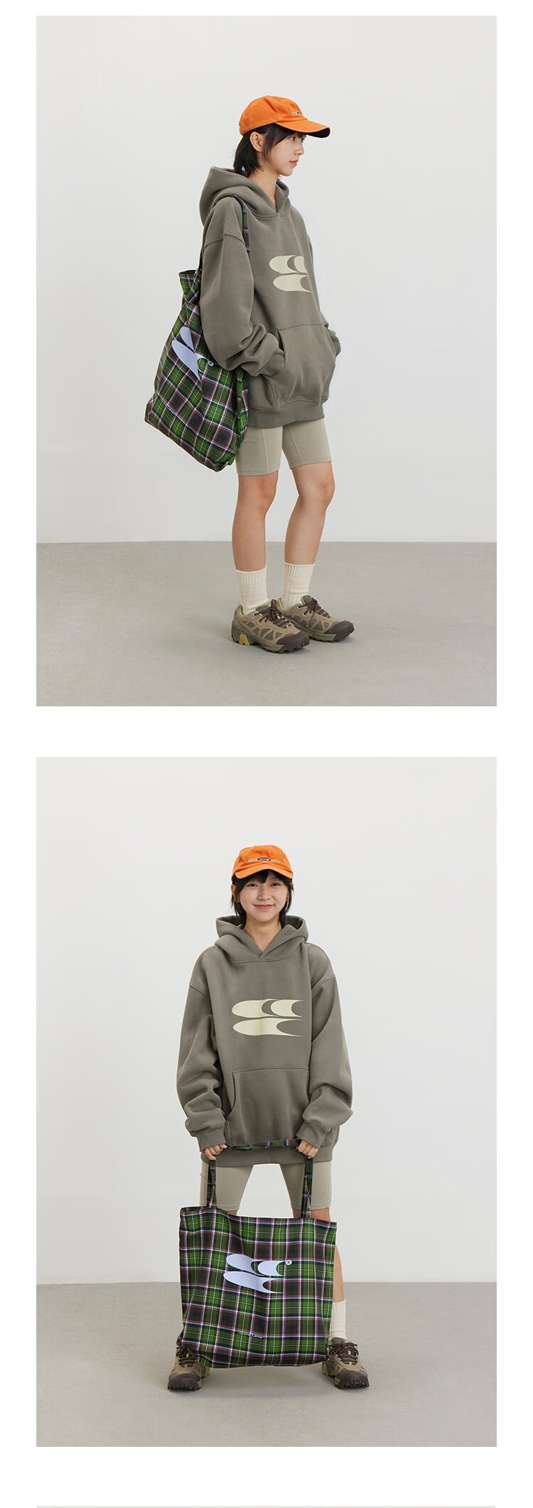 CryingCenter Logo Print New Style Fleece-Lined Thickened Xinjiang Cotton Hoodie Dark Green L 9