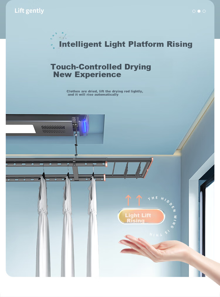 Hotata Electric Clothes Drying Rack, Concealed Lifting, Balcony Fully Hidden Smart Clothes Drying Machine Q30, Triple-Fold Space Master 9