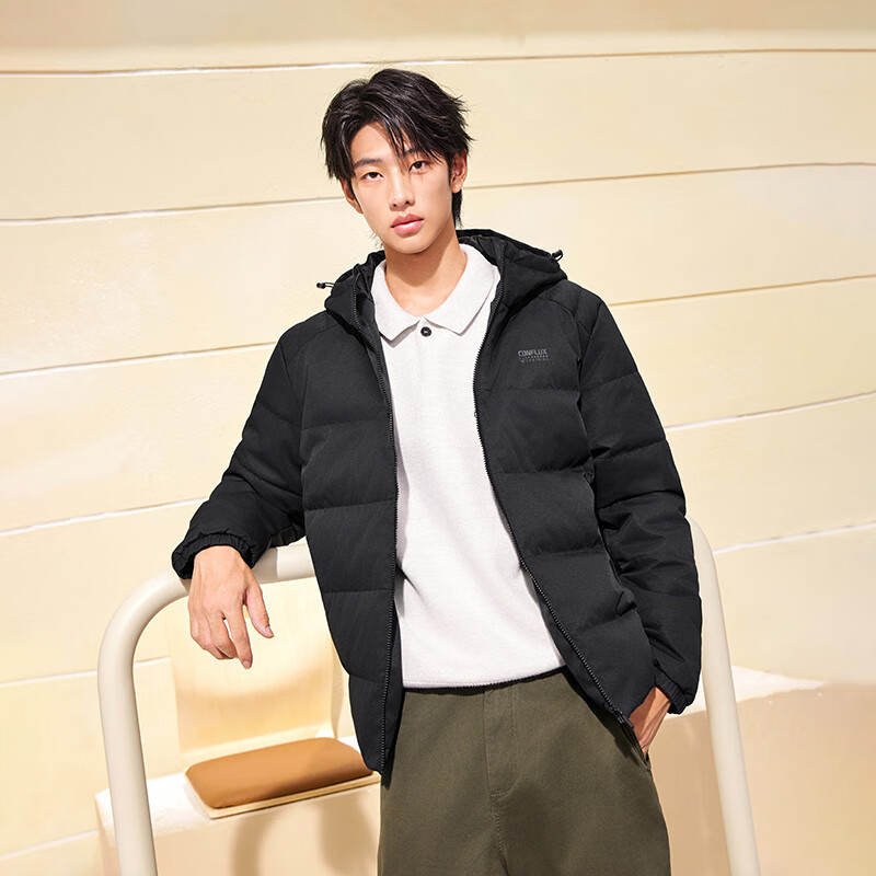 361° Men's Autumn Winter Three-Proof Short Hooded Sports Casual Warm Down Jacket 652544304-4