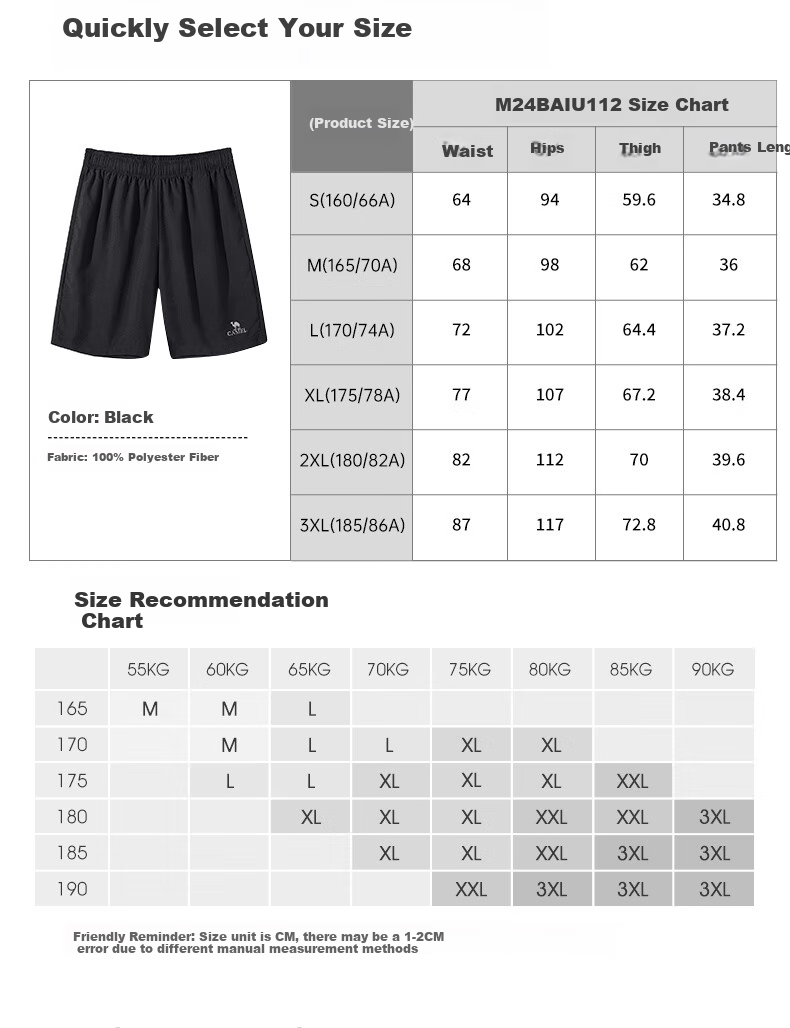 CAMEL Quick-Dry Breathable Shorts for Men And Women, Straight Loose Fit Outdoor Casual Sports Knee-Length Pants for Summer, Men's Size L 32