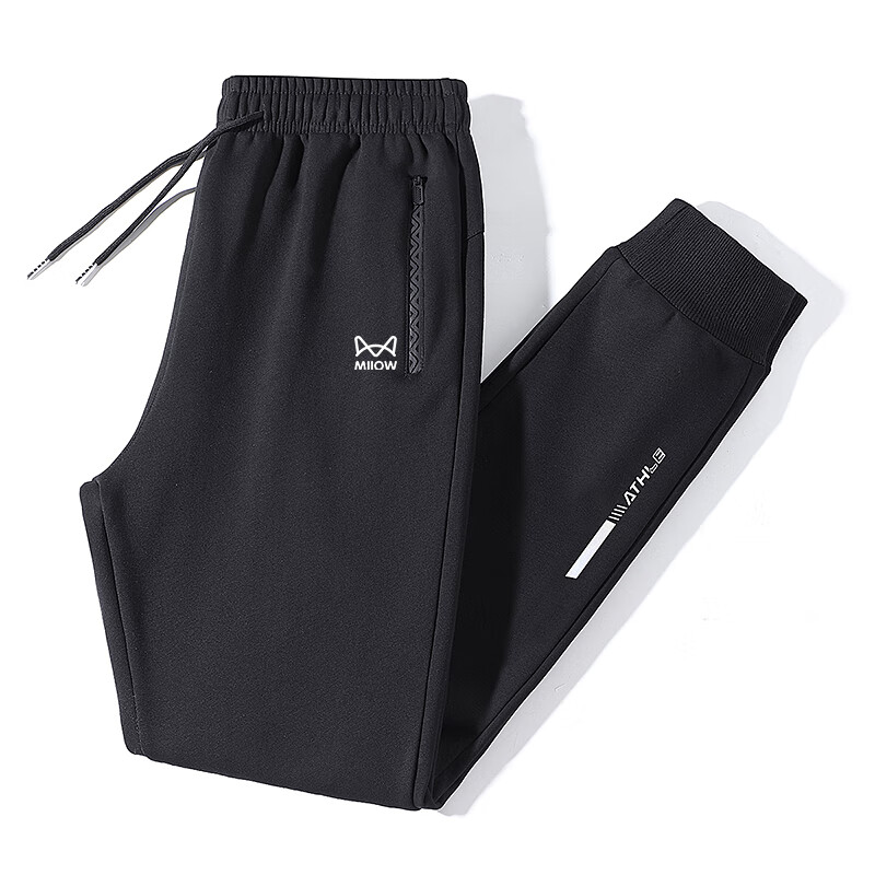 Miiow Casual Pants Spring Autumn Straight Leg Quick-Dry Solid Breathable Sports Pants Loose Fit Long Pants Black Straight Leg L 17