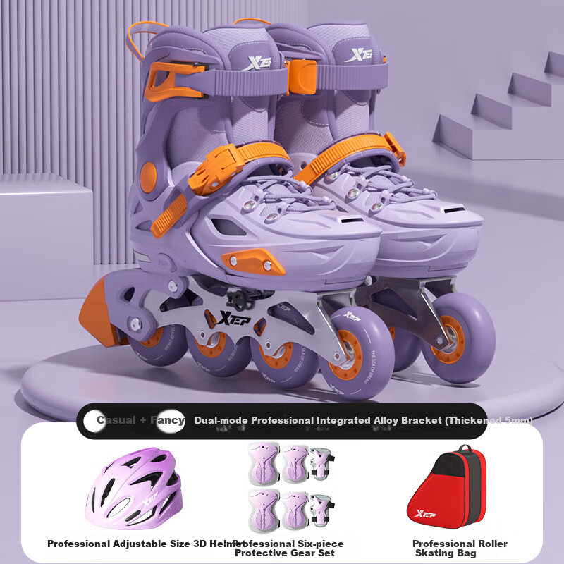 XTEP Roller Skates, Children's Inline Skates, Beginner Set for Boys And Girls, Elementary And Middle School Roller Skates, Adult Inline Skates