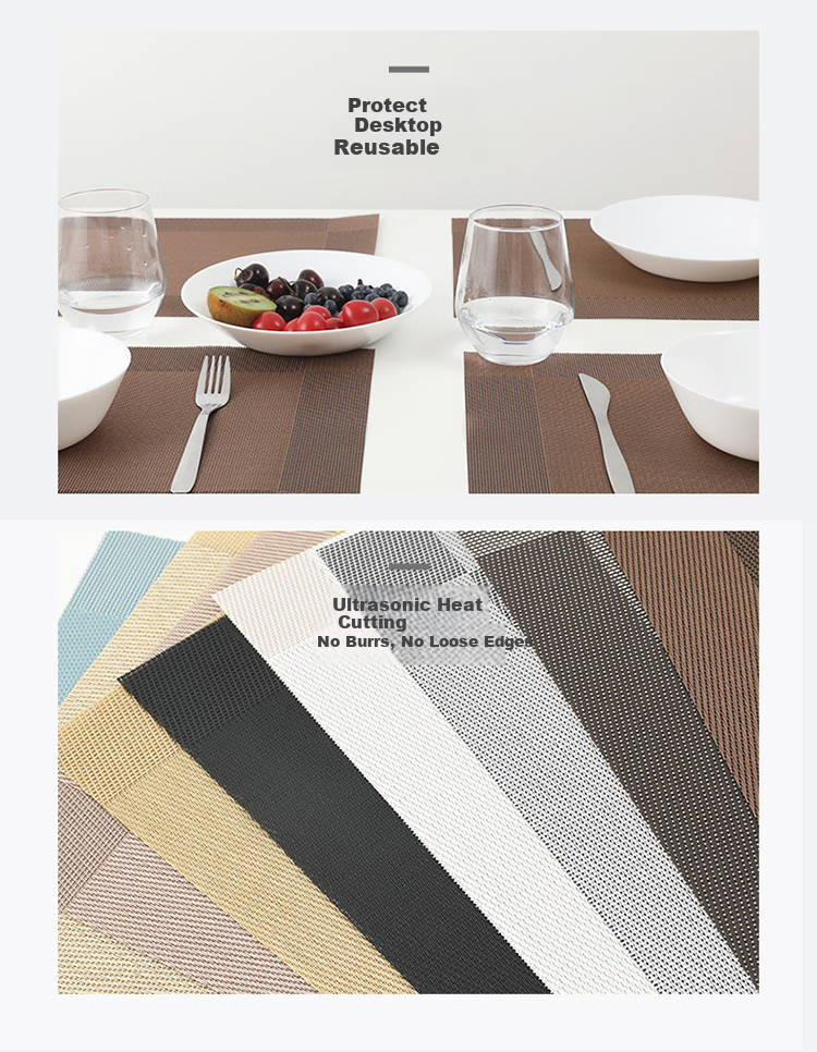 AVIVI Placemat, Heat Insulation Pad, Western-Style Table Mat, Waterproof Tea Tray, Dining Table Mat, Plate Mat, 30*45*4 Cm Base with Plum Blossom Patter 7