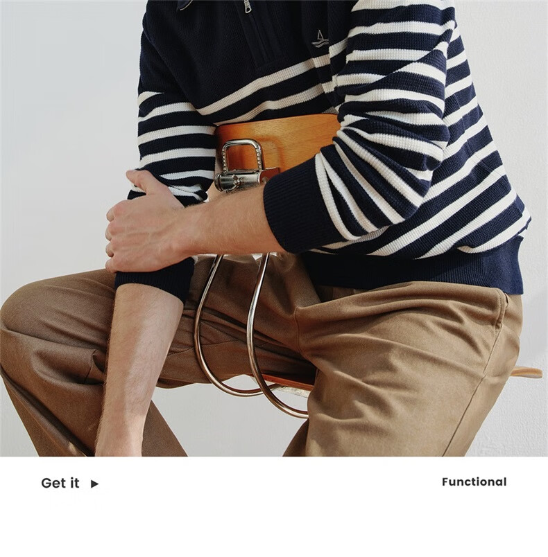 Navikail Star Model Italian Small Sailboat Men's 25-Style Half-Open Collar Striped Casual Knit Sweater 1344045502 4
