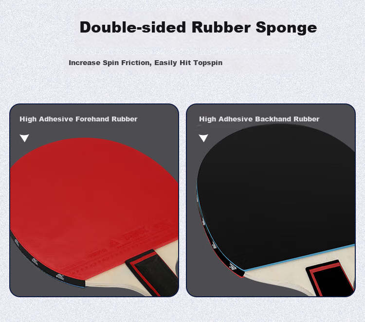 PEAK Table Tennis Racket Professional High-Elasticity Blade Horizontal Paddle for Beginners, Middle School Students, Double Rackets, Children's Straight Handle Set 5