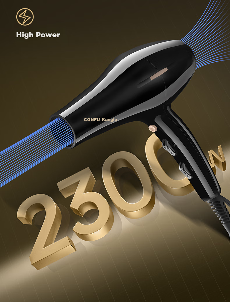 CONFU Home Hair Dryer, 2300W High Power, Strong Airflow, Quick-Drying, Constant Temperature, Hair Protection, Overheat Protection, Salon And Barbershop Hair Dryer KF-8949 20