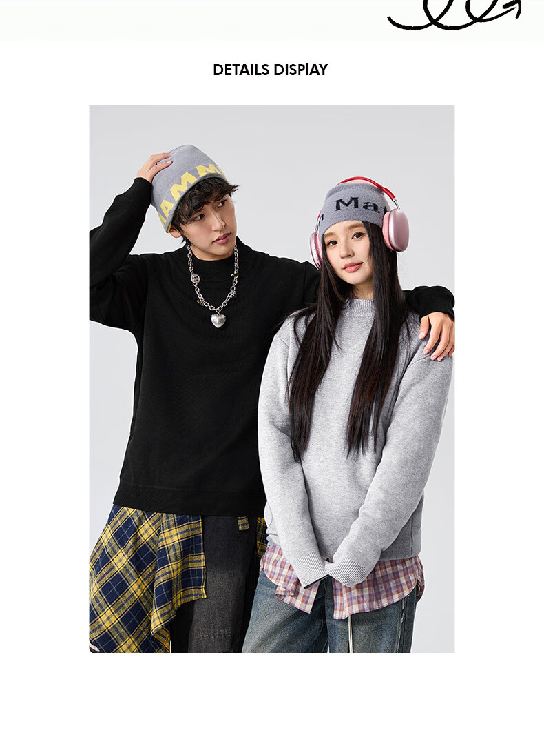JEANSWEST LIFE Men's Thermal Knitted Sweater Autumn Winter Double-Strand Heavyweight Crew Neck Skin-Friendly Pullover 9