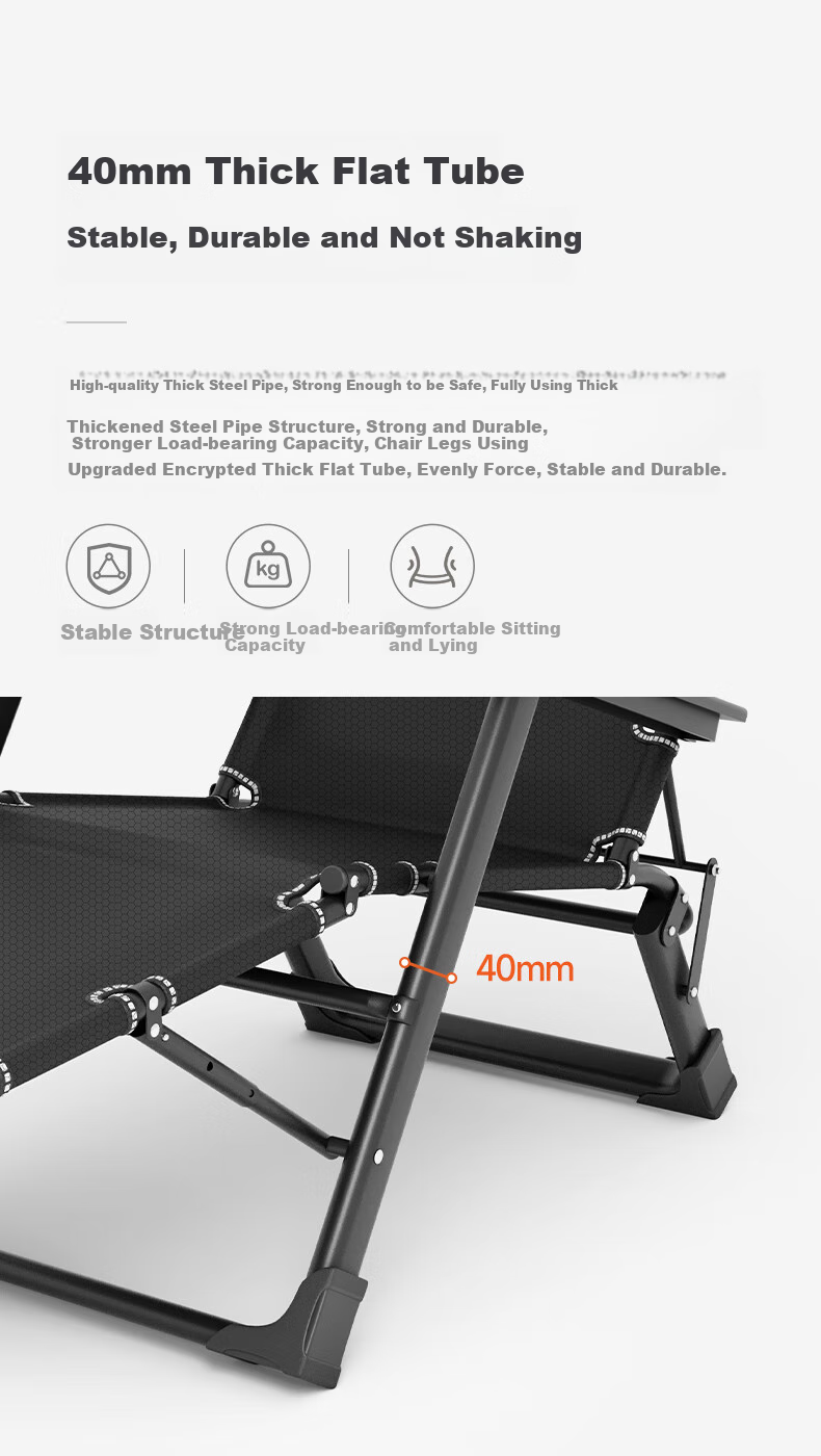 Wenna Folding Chair Bed, Office Nap Bed, Single Bed, Nap Chair, Sleeping Chair, Accompanying Care Bed, Camp Bed, Thickened Cotton Pad 10