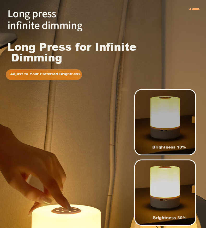 ZIDENG Smart Voice-Controlled Night Light Socket, USB Adapter Plug, Bedside Lamp 4