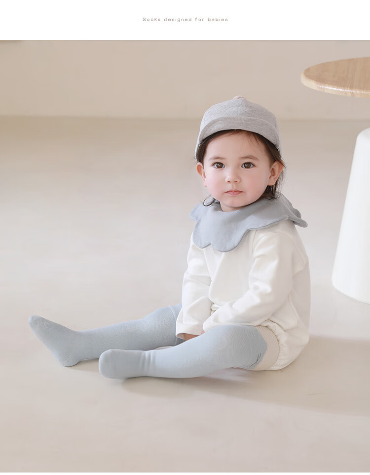 Five Cotton 3 Pairs Baby Socks Autumn Winter Anti-Mosquito Long Tube Combed Cotton Children's Socks Baby Loose Top Non-Tight Class A 12