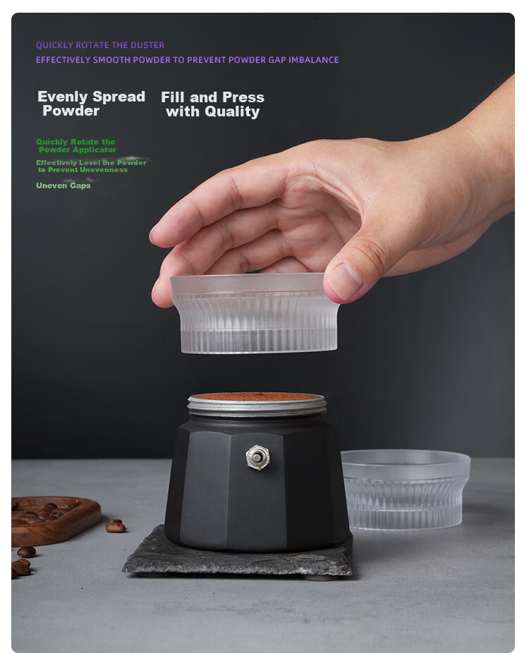 Zigo Moka Pot Powder Dispenser Universal Powder Dispenser [Dual Valve for 2 Cups, Single Valve for 3 Cups] 7