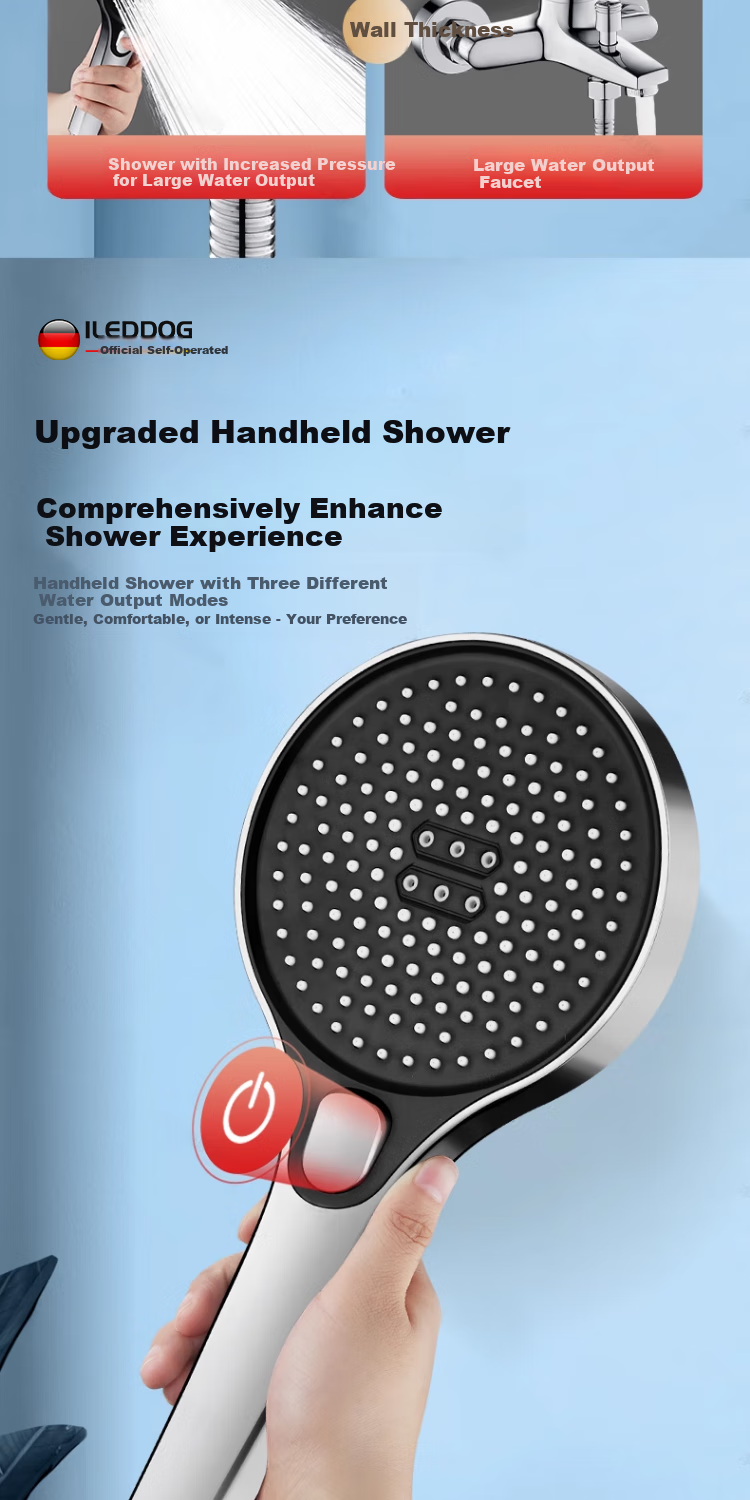 ILeddog [Germany] Household Bathroom Shower Head Set, All-Copper Hot And Cold Mixing Valve, Powerful High-Pressure Handheld Shower Head 509 6