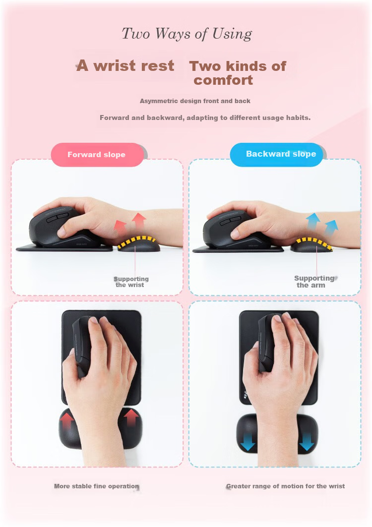 SANWA Gel Ergonomic Silicone Wrist Rest Mouse Pad Set, Solid Color Hand Support Wrist Pad, Soft And Washable, for Office And Gaming, White 5