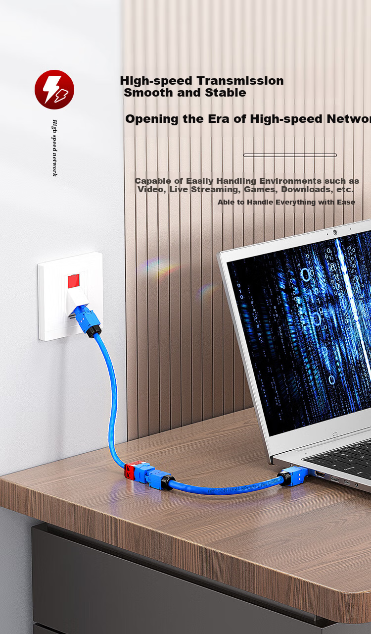AMPCOM Network Module Cat6 Unshielded Gigabit Non-Shielded CAT6A Network Cable Panel Socket RJ45 Gold-Plated UTP Computer Information Network Port AMC6A80WH 3