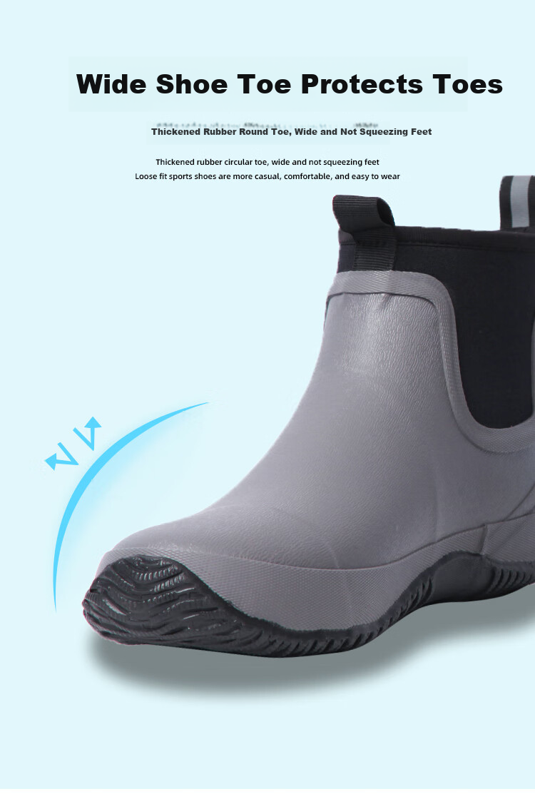 Jolly Walk Rubber Non-Slip Rain Boots for Men, Waterproof Shoes JW911, Dark Night Black, Size 39 8