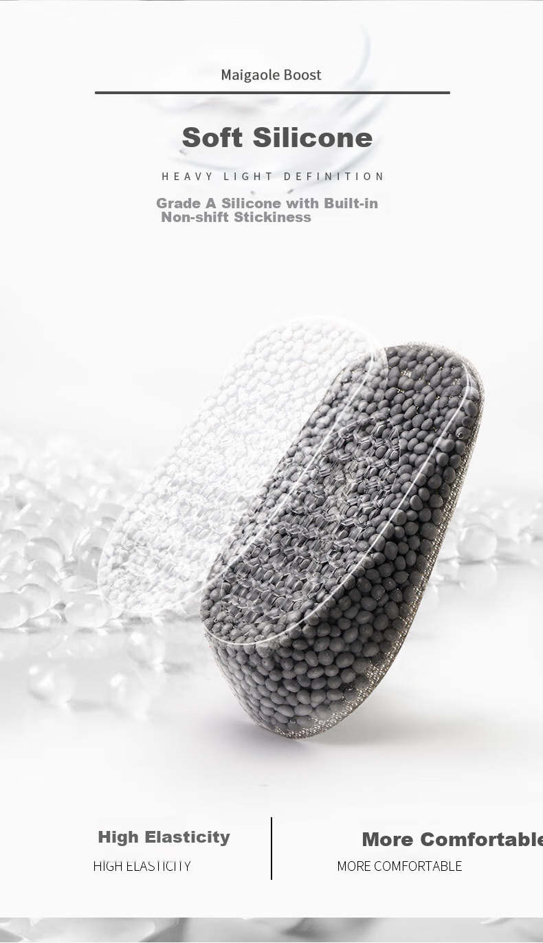 Maigaole 2 Pairs Boost Invisible Height-Increasing Insoles, Women's Half Insoles, Soft And Comfortable, Men's Silicone Popcorn, Gray - 1CM - Women's 3