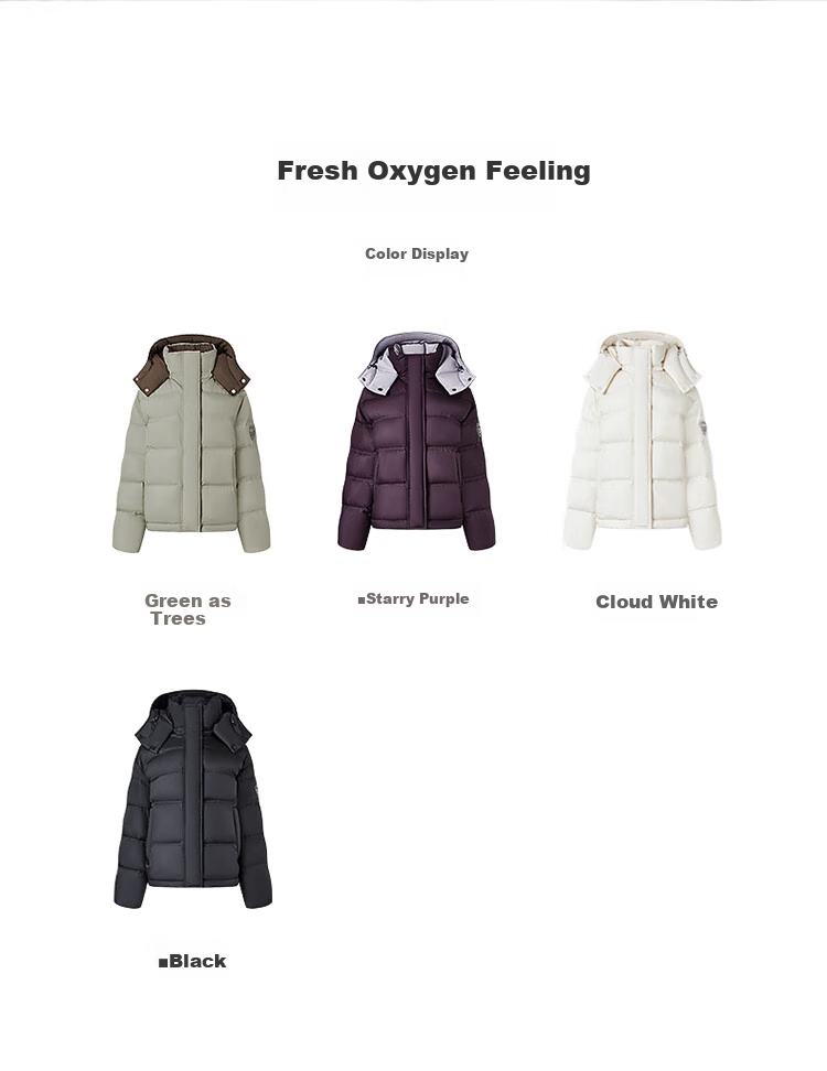 Tanboer Women's Short down Jacket, Fashionable Detachable Hood, Versatile Warm Coat 550388T, Teak Green, Size 175 11