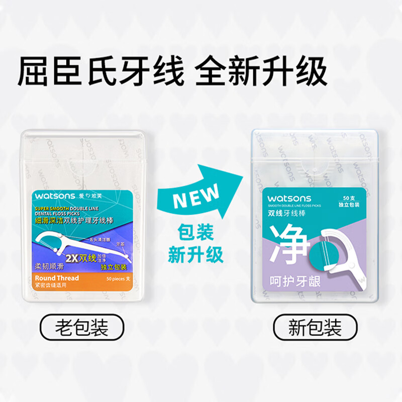 Зубная нить Watsons Fine Smooth Deep Cleaning Double-Line, 50 шт.