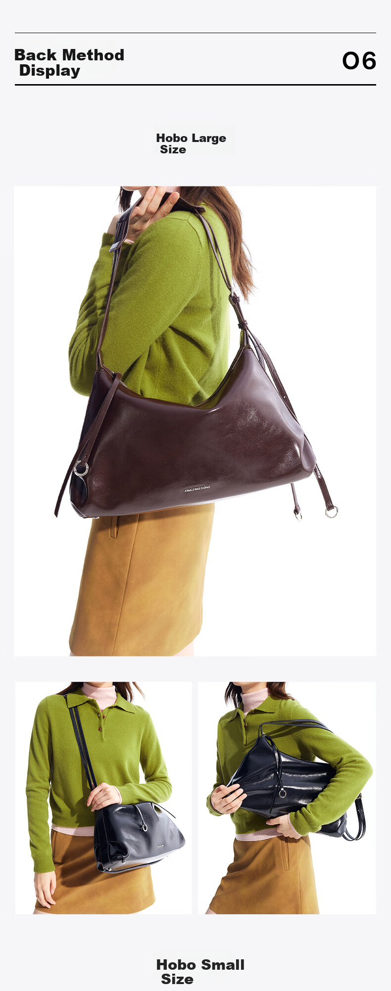 AMAZING SONG Donut Hobo Small Shoulder Crossbody Soft Bag, Work Commute Relaxed Simple Handbag, Birthday Gift 9