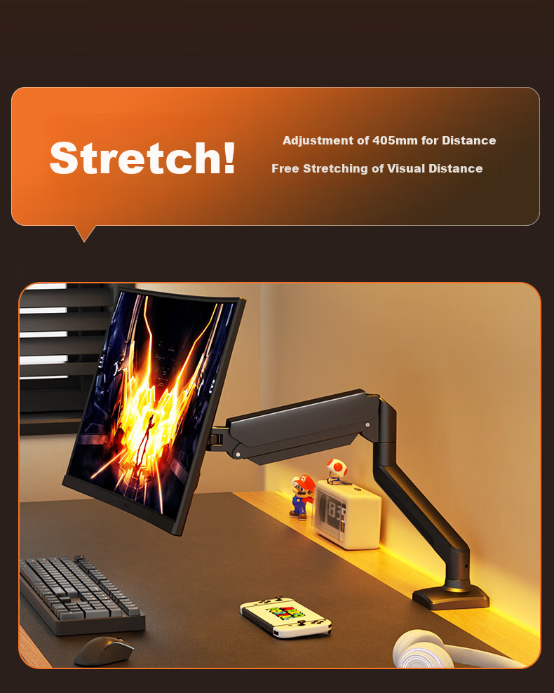 Zhiercheng Computer Host Rack Adjustable Height Desk PC Case Hanging Bracket No Drilling Required Host Tray Case Suspension Adjustable Size Rotatable Angle Easy Cable Management 5